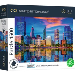 Trefl - 26190 - Urban Reflection, Perth, Australia - 1500 Piece (With Unique Cutting Technology to Connect any Number of Images Together and Unique Puzzle Shapes)