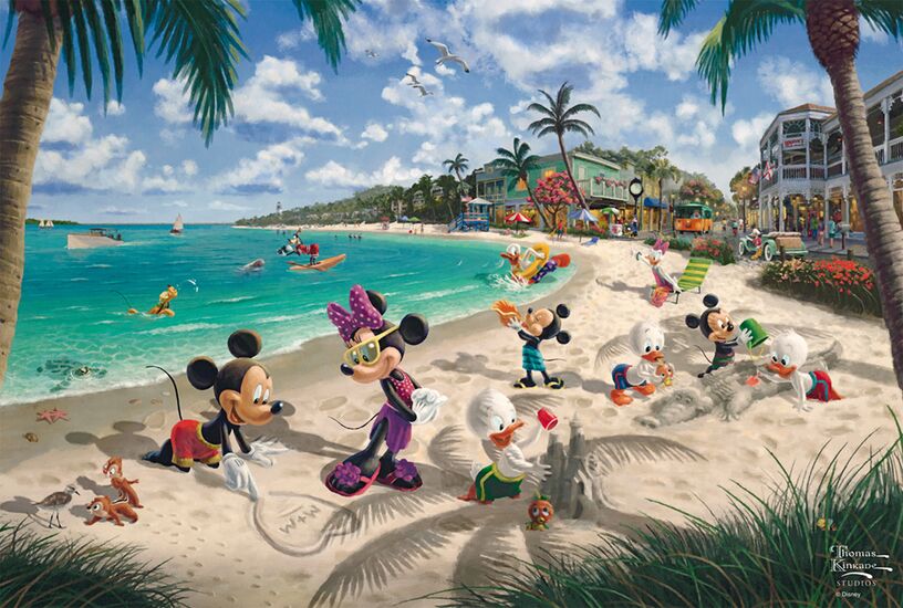 Schmidt - 56559 - Mickey and Minnie in Florida (Thomas Kincade) - 200 Piece
