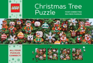 Chronicle Books - Lego Christmas Tree Puzzle - Four Connecting 100 Piece Puzzles